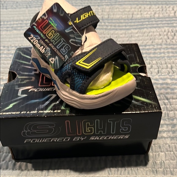 Skechers Blue and Yellow Sandals with Light-Up Feature - Picture 1 of 4